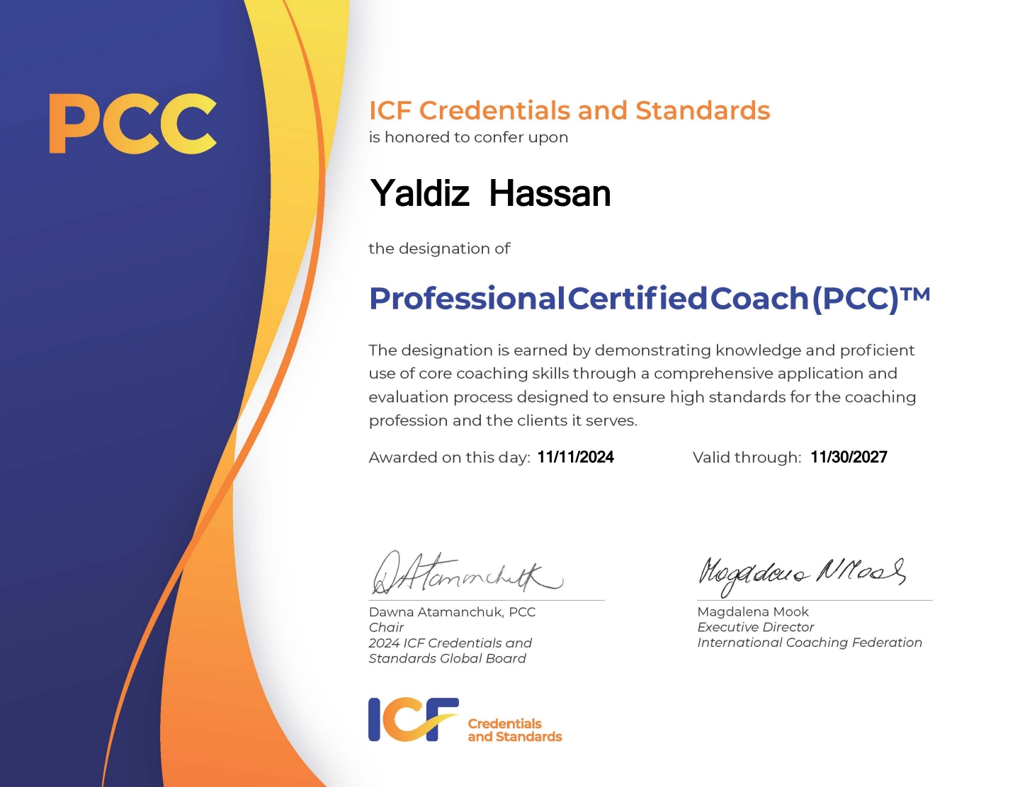شهادة PCC — Professional Certified Coach من ICF
